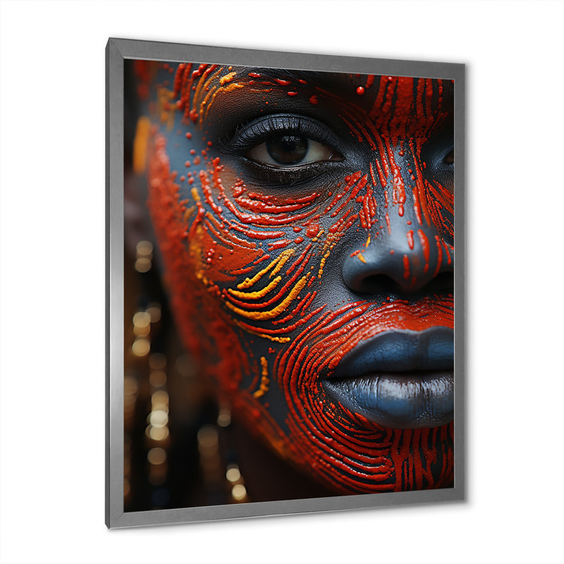 «African Masai Woman», impression sur toile, Cadre simple argenté, H 32 po x l 16 po x P 1 po