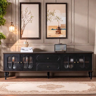 Retro style design sense solid wood TV cabinet