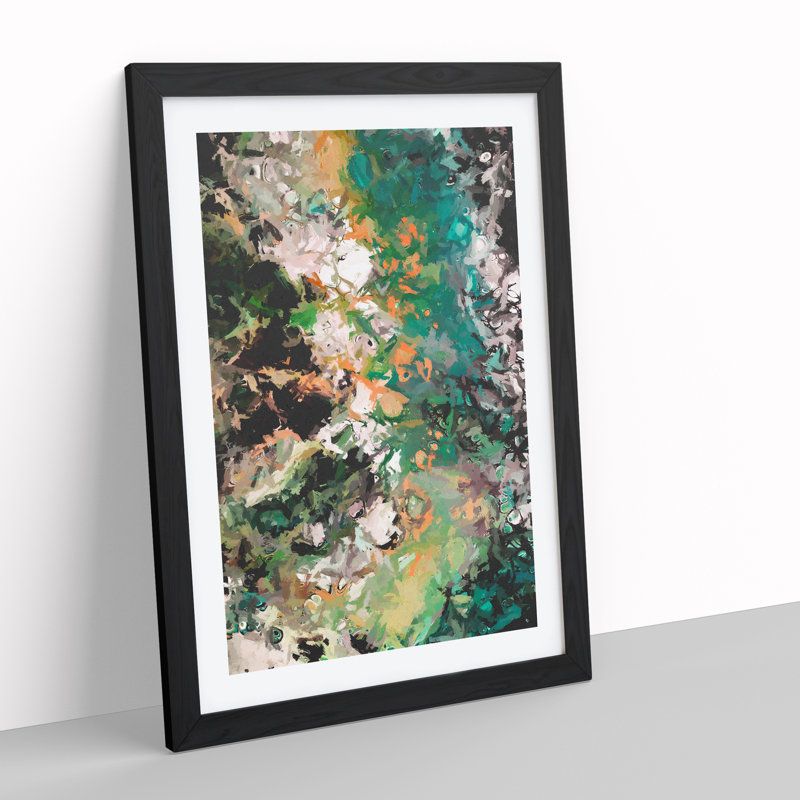 Ceremony Of Shadows - Painting, White, Black Framed, 66cm H x 48cm W x 2cm D