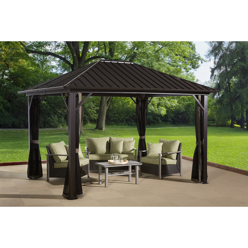 Sojag Genova Gazebo Dark Brown, 10 ft. x 12 ft.