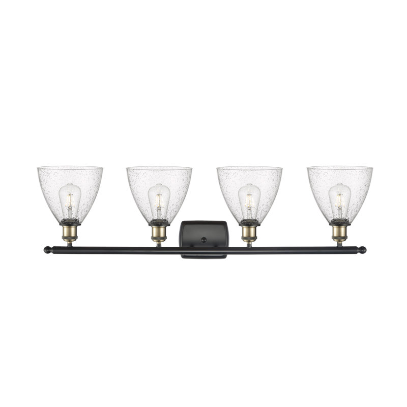 Éclairage pour meuble-lavabo 4 lumières Shauna, Incandescente, Laiton antique noir