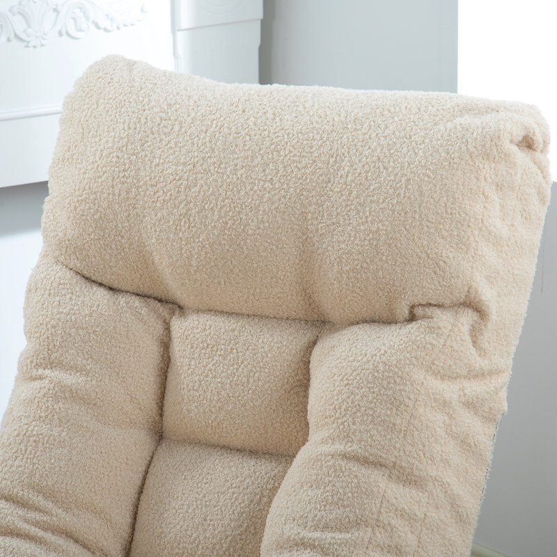 Lazy For Balcony Stargazing - Adjustable Chair With 3D Decompression, 14 Headrests, Metal & Wood Filler, White Main Color Single Reclining 3 Backrests, Built In Spring Seat, Memory Elastic Sponge,