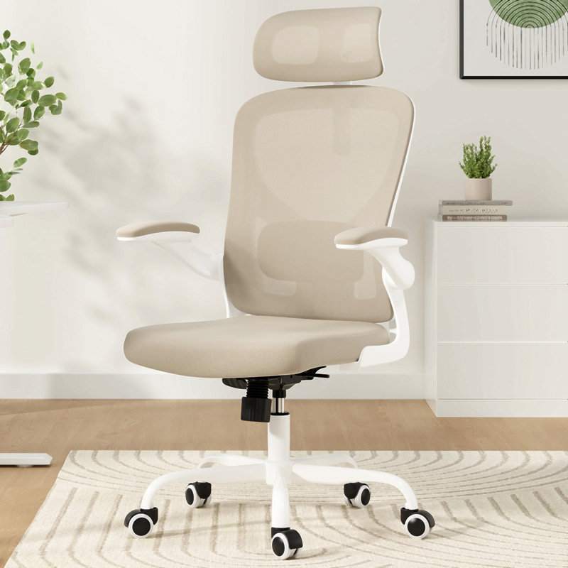 Chaise de bureau ergonomique, chaise de bureau avec appui-tête, chaise d'ordinateur à haut dossier avec accoudoirs et support lombaire réglable pour la salle d'étude de bureau à domicile
