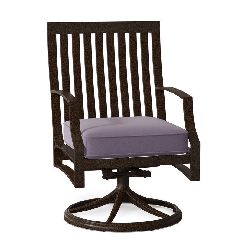 Seal Cove Outdoor Dining Armchair, Chestnut Brown, Brisa Charcoal Distressed Faux Leather