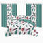 Ensemble de literie et de rideaux 9 pièces, couvre-lit matelassé à imprimé de plumes bleu sarcelle avec 6 panneaux de fenêtre assortis et 2 taies décoratives, couvre-lit toutes saisons en microfibre, adapté aux animaux de compagnie-129124539