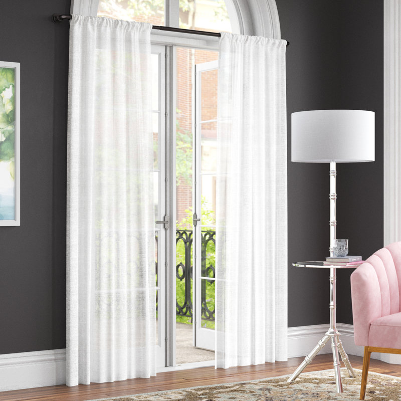 Sheer Curtain Single Panel, 52" W x 96" L, White