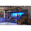 Lit mezzanine industriel en métal avec bureau intégré, bande à DEL et escalier de rangement, lit double avec prise de courant et paniers en filet (sans matelas)-132915801-132915803