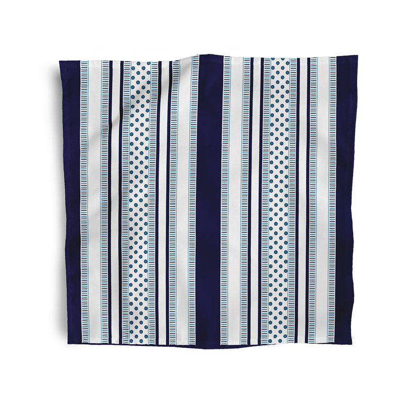 Laiden Polyester Striped Square Napkin, Blue