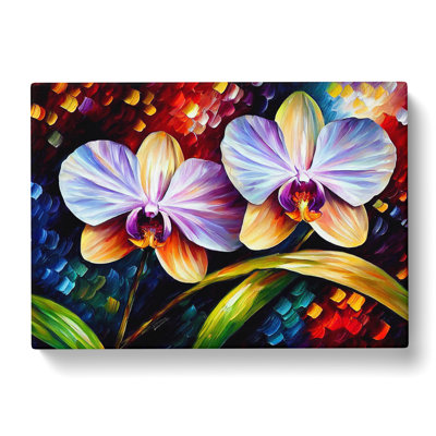 XXX-H1022-WF-6479X Orchid Flower Painting Vol.1 Abstract - Wrapped Canvas Print