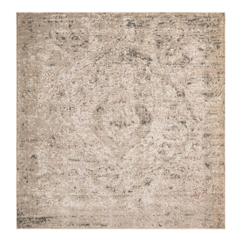 Cantrell Oriental Beige Area Rug, Square 10'