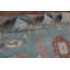 Tapis oriental bleu clair à motif floral Oushak 9 x 12