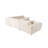 Elegant Corner Sofa, Beige Fabric, 65.7 x 134.3 x 103.1 inches | Durable Beech Wood & Chipboard Frame, 100% Polyester, Soft Foam Cushions | Includes 2 Dry-Cleanable Pillows, Stylish Black Wooden Legs, Perfect for Living Rooms