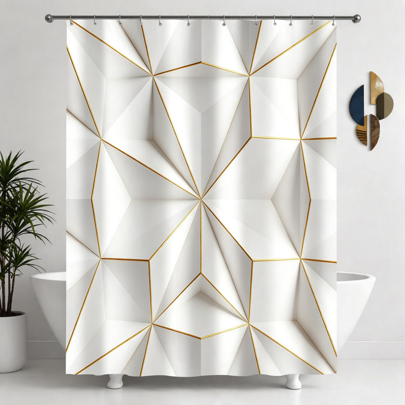 Rideaux de douche avec crochets inclus, Gold