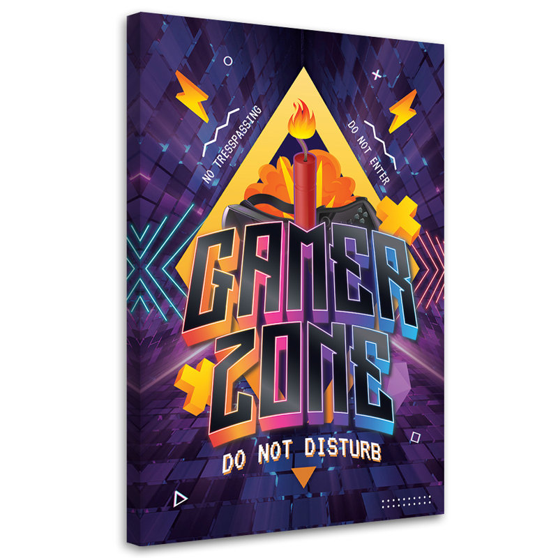 Inscription Of The Player Zone - No Frame Print on Canvas