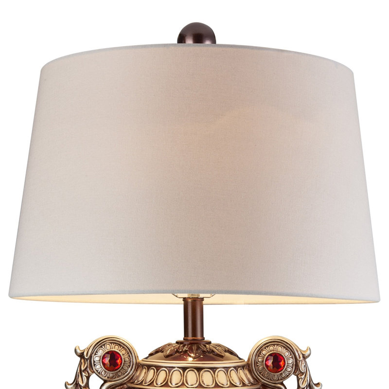Lampe de table en forme d'urne 29,5 "Delicata", bronze avec accents