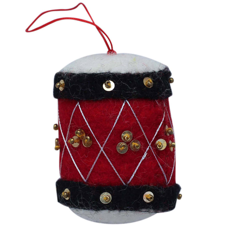 Figurine suspendue ornement de feutre tambour