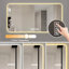 Miroir de salle de bain 48 po x 24 po - haute résistance à la corrosion, réglable en trois couleurs, fonction de brouillard incluse, preuve de 48 po x 24 po, éclairage réglable avec
