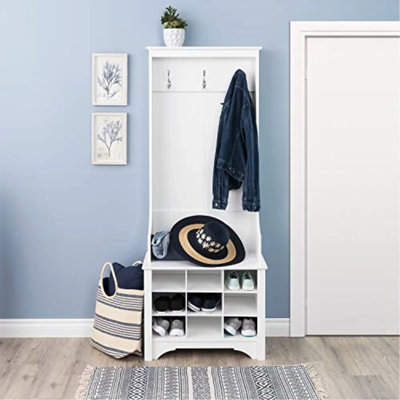 Portemanteau avec banc et espace de rangement pour chaussures Angelica