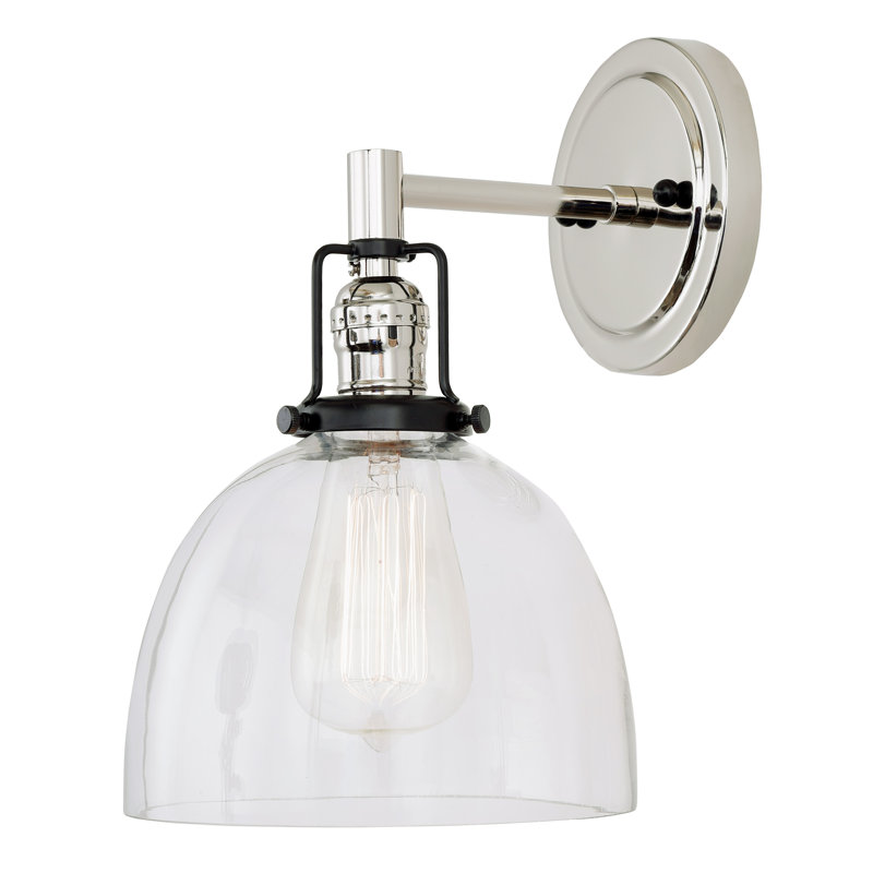 Branton Armed Sconce, Polished Nickel