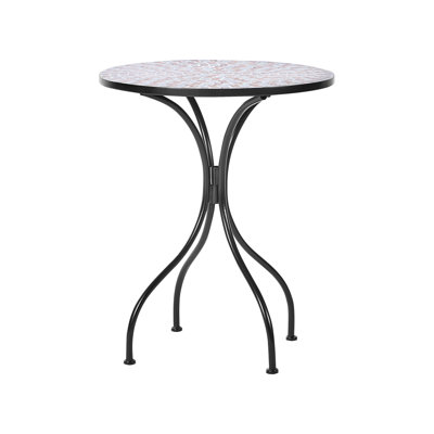 Anuva Round Concrete and Glass Iron Outdoor Bistro Table - 60 cm W 60 cm D