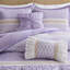 5 Piece King/ King Seersucker Comforter With Throw Pillows - Microfiber Comforter, Shabby Chic Style Botanical Prints And Lace Ruffles, Filling, Machine Washable, Compressed Packaging, Fluffable,