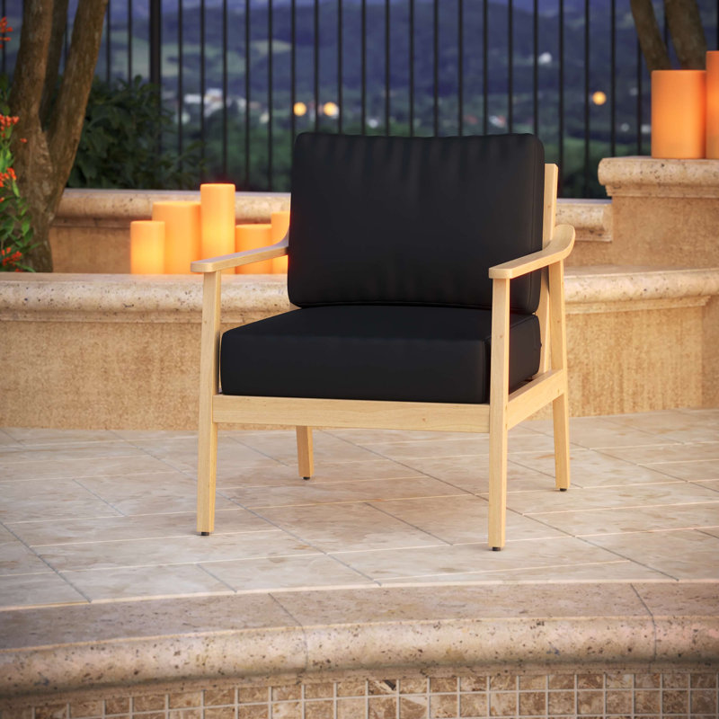 Amala Sunbrella® Outdoor Deep Seating Cushion, Sunbrella® Canvas Black, 25" W x 25.5" D