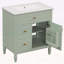 Meuble-lavabo polyvalent avec plusieurs tiroirs et tablettes pour un rangement optimal-523208809