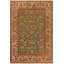 Tapis oriental vert en laine noué à la main 7 pi 3 po x 10 pi 1 po Paraison