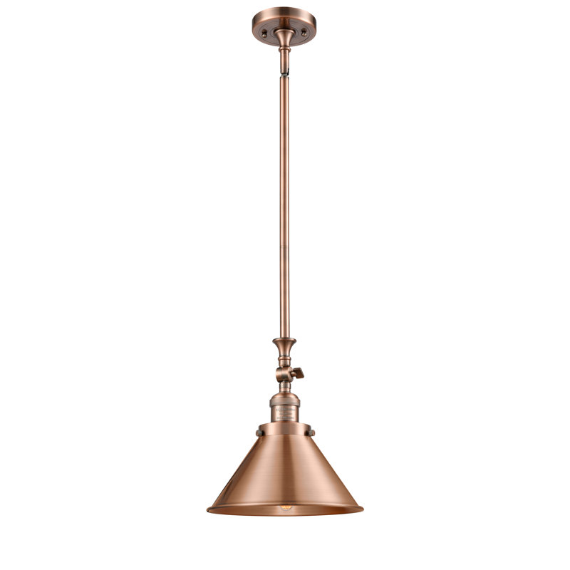 Paylor 1 - Light Single Pendant, Antique Copper, Antique Copper, 6 Watt Vinage LED Bulb