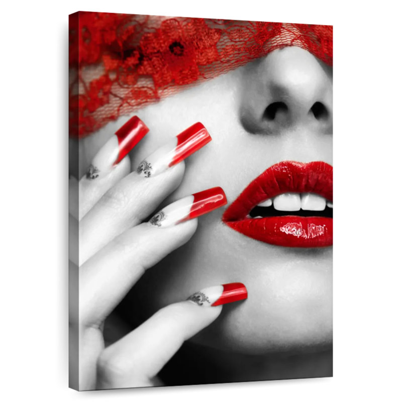 Shuttleworth Red Lips And Nails Pop, 51" H x 34" W