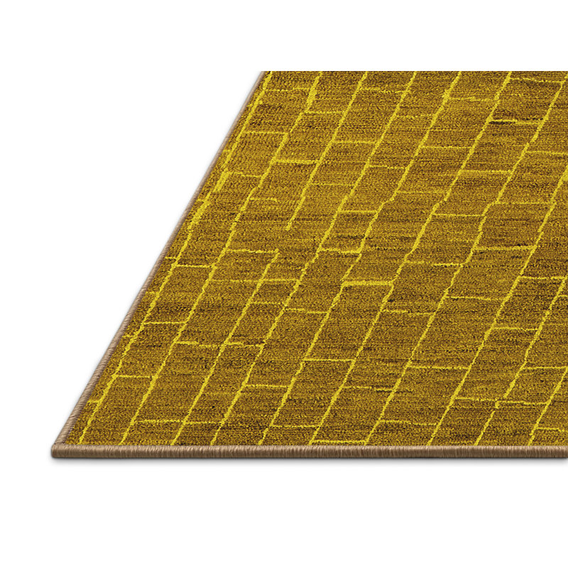 Tapis jaunes modernes Mid-Century 2692