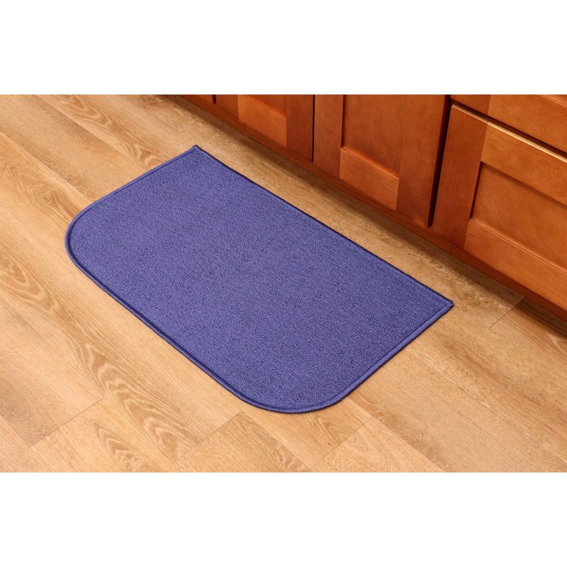 Solid Colour Synthetic Non-Skid Kitchen Mat, Blue