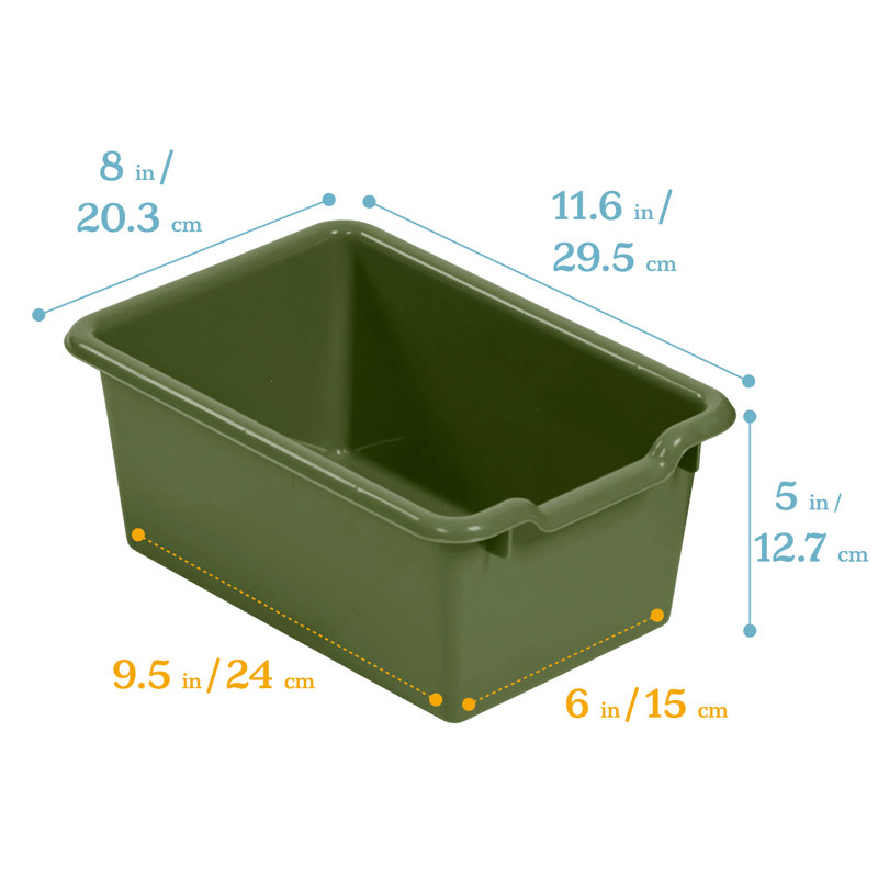 ECR4Kids Scoop Front Plastic Storage Bins, Multipurpose Organization, 20-Piece, Earthtone