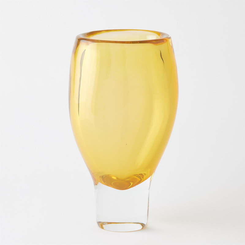 Vase Ambre-Lg, H 15 po x l 8,5 po x P 5 po