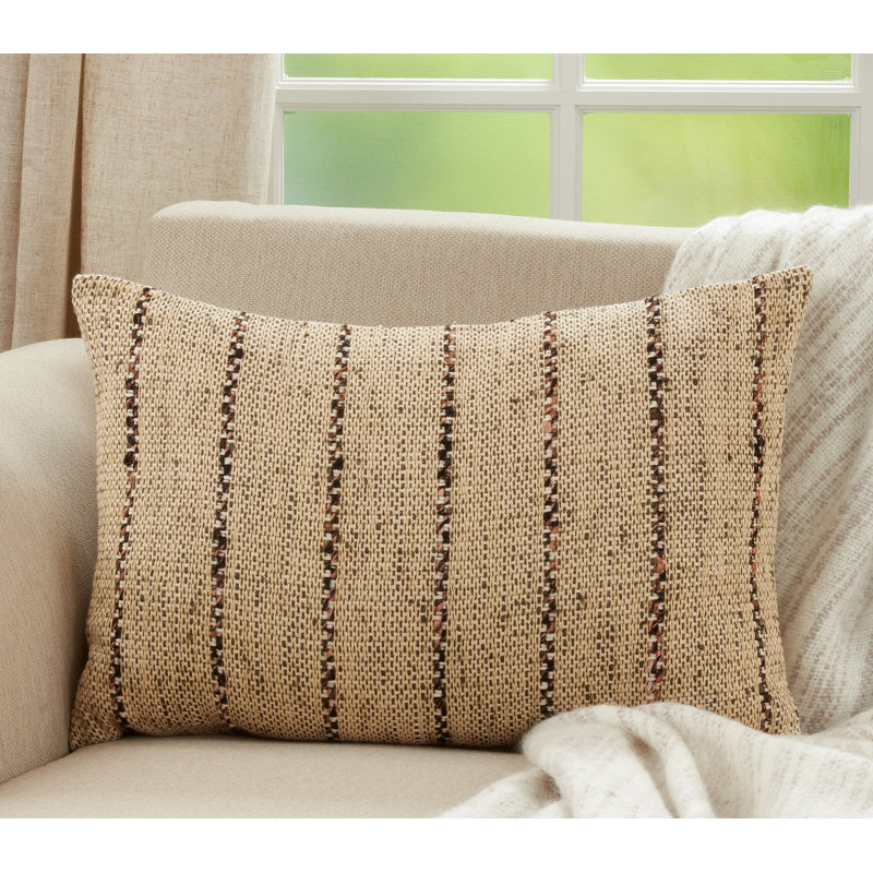 Hugh Rectangular Cotton Pillow Cover & Insert, Down Blend
