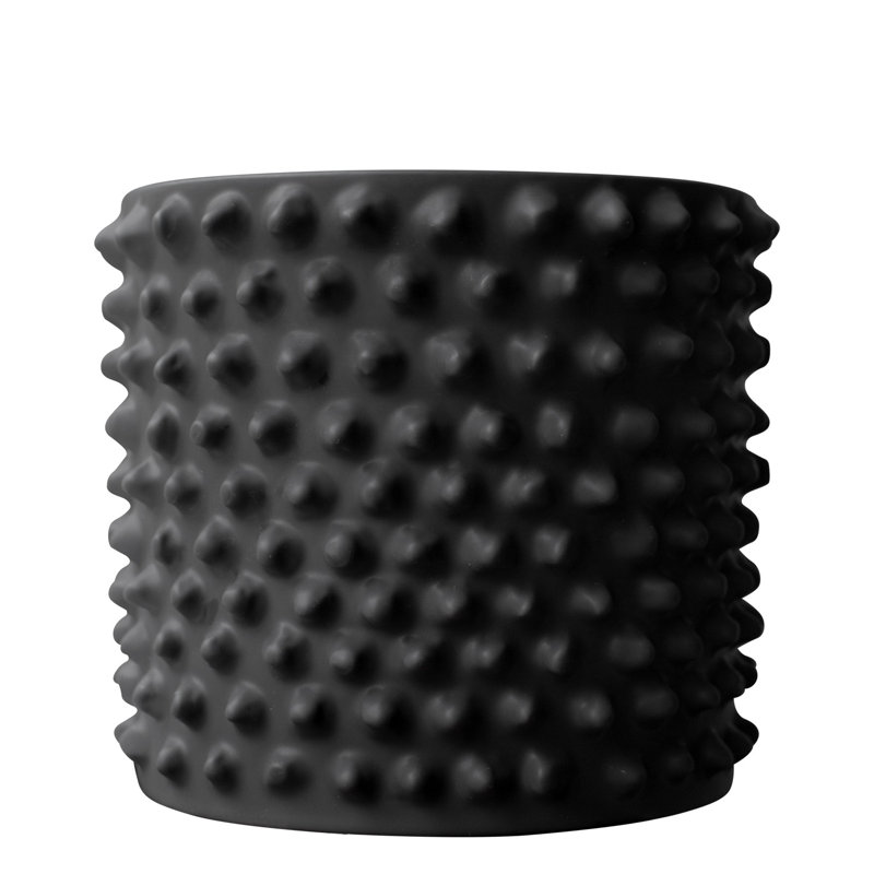 Vase de table en céramique Genesta, Noir, H 9,84 po x l 11,81 po x P 11,81 po