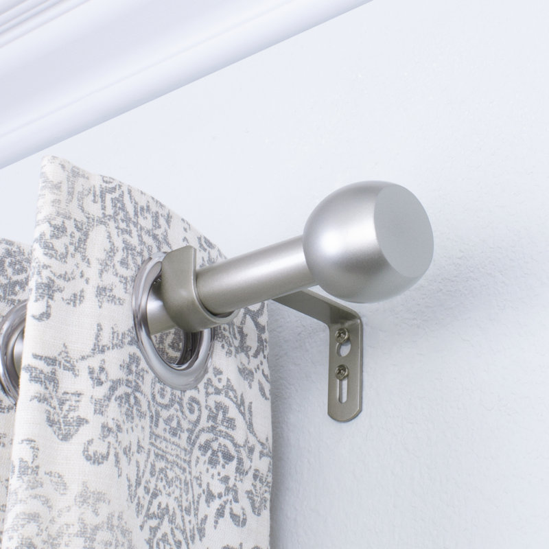 Tringle à rideaux simple réglable en métal Vrinda, Argent, l 36 po
