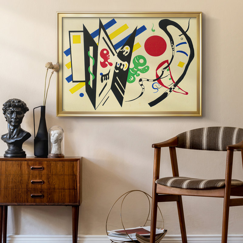 Sur les pointes - Wassily Kandinsky - Toile tendue avec châssis, 1928, 22,5 x 30,5, Toile avec cadre, Doré