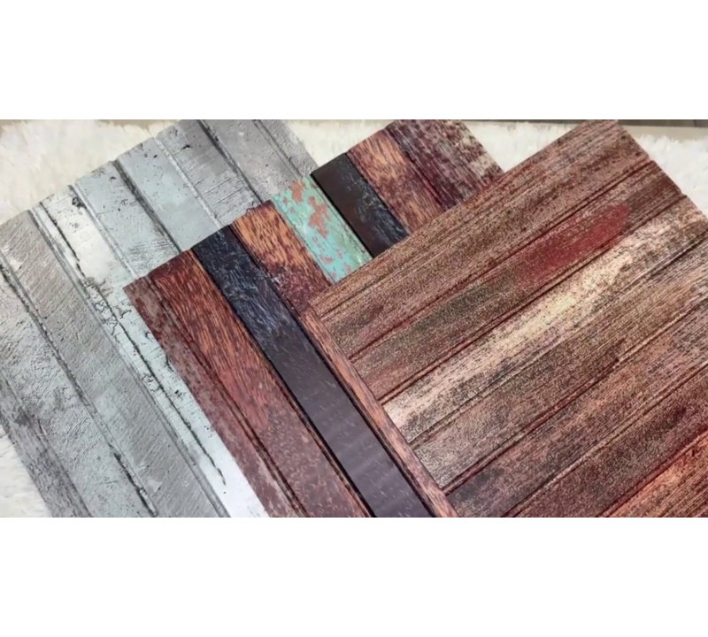 Brown Faux Wood Plank Textured PVC Ceiling Tiles, 2' x 2', Pack of 25