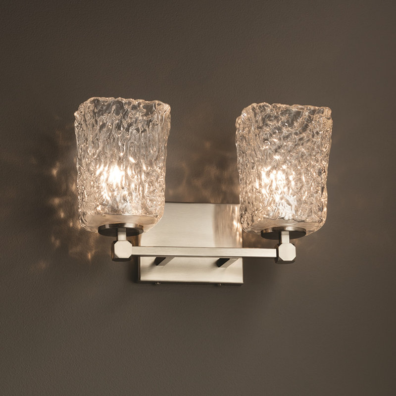 Éclairage pour salle de bain 2 lumières Leyna, Chrome poli, Blanchir
