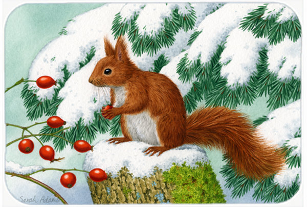 Berke Winter Squirrel Glass Cutting Board
