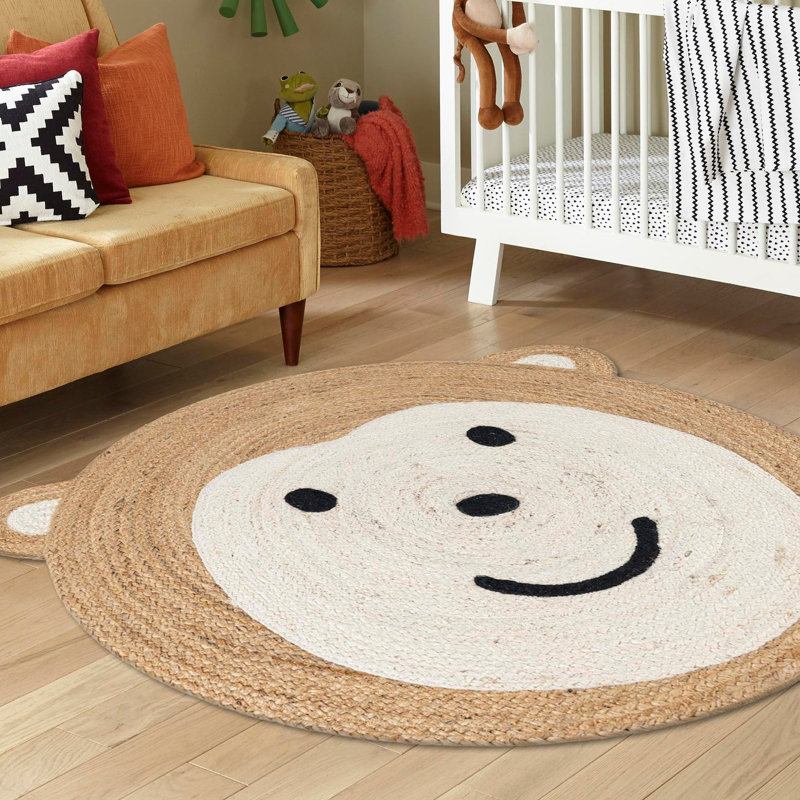 Kids Braided Jute Novelty Handmade Jute / Sisal Rug, Novelty 4'1" x 4'1"