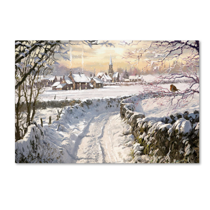 Art mural sur toile tendue - décoration murale «Snowy Lane» par Macneil Studio pour le salon, la chambre à coucher ou le bureau - 30 x 47