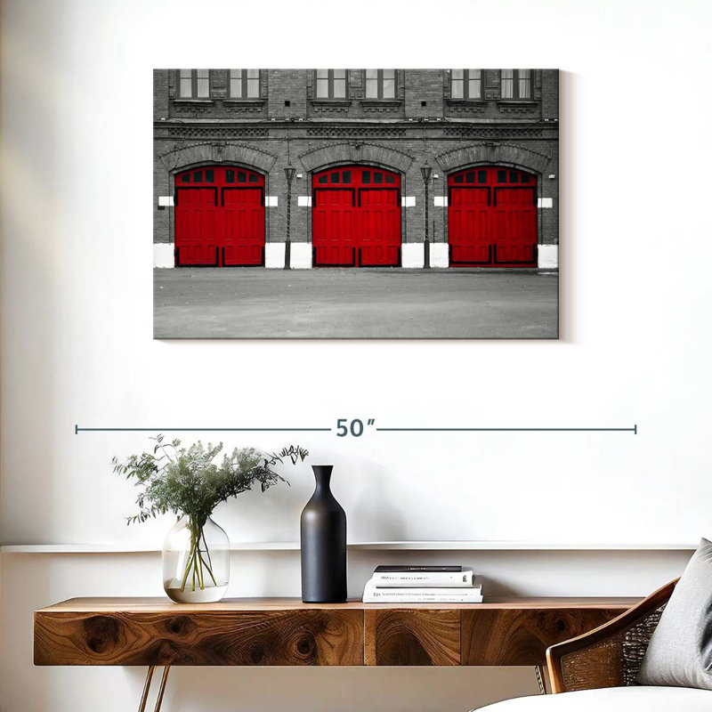 Caserne de pompiers, H 24 po x l 36 po