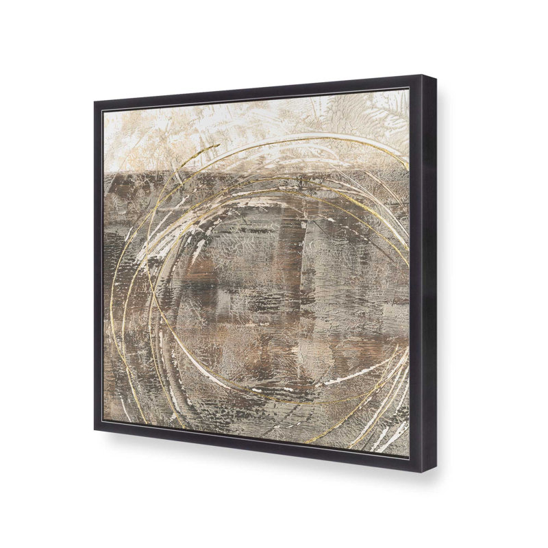 Cercles de lumière I, H 13,75 po x l 13,75 po, Encadrement ouvert, zinc vieilli