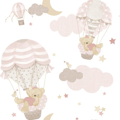 Little Explorers 2 Hot Air Balloons Wallpaper Roll