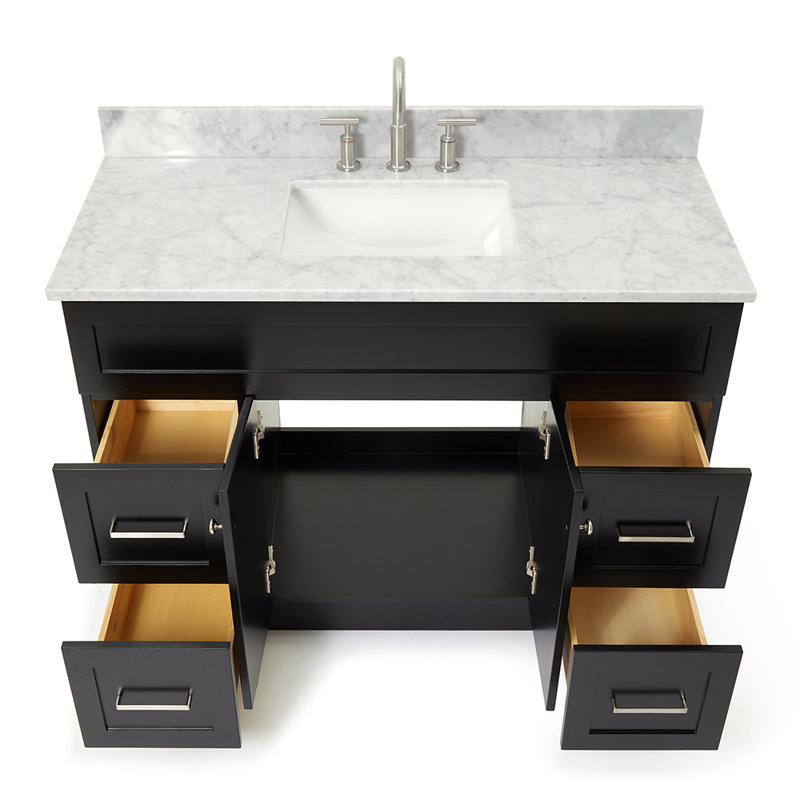 Ensemble de meuble-lavabo simple 49 po Partham, Noir