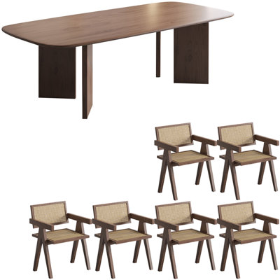 light luxury style solid wood dining table set