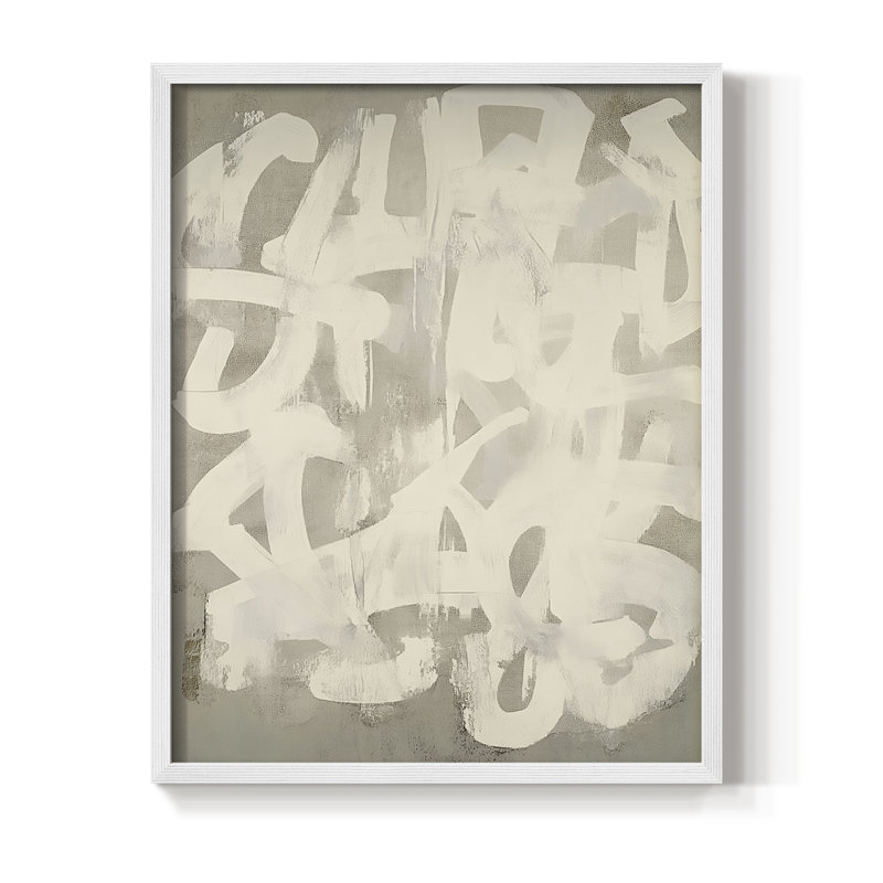 "ABSTRACT Series DCC XXXII" par J Paul, Blanc / Blanc, H 15 po x l 12 po
