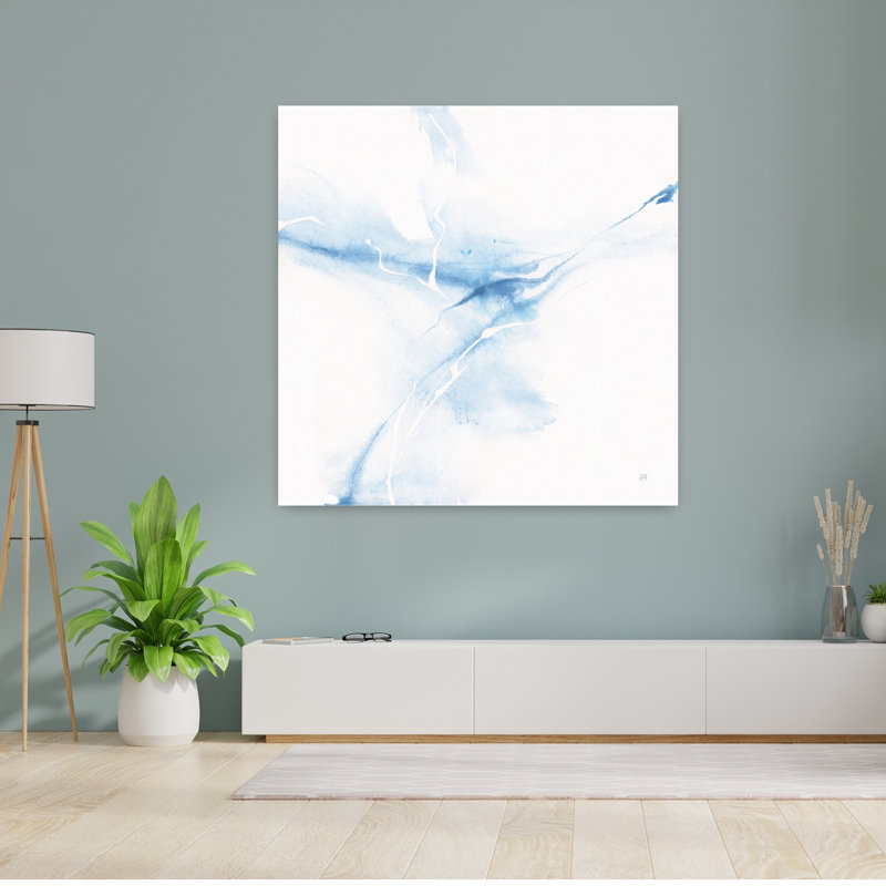 Marbre bleu II, art contemporain abstrait, H 48 po x l 48 po
